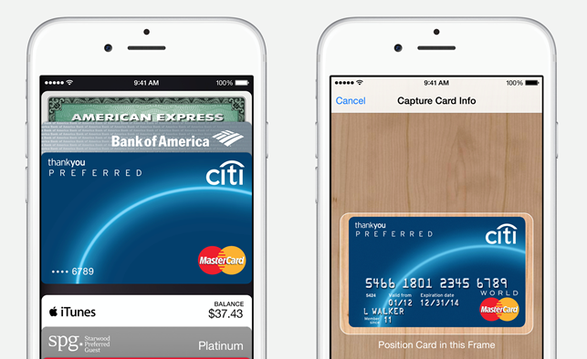 Figure 2 - Apple has made it easy to add payment cards to Passbook