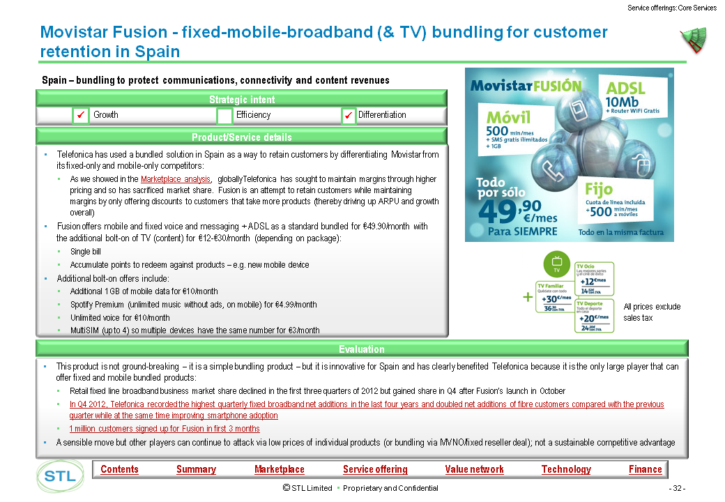 Telco 2.0 Transformation Index - Movistar Fusion Proposition, Telefonica